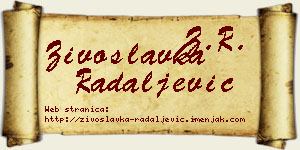 Živoslavka Radaljević vizit kartica